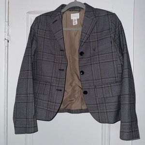 H&M Black and White Checkered Blazer